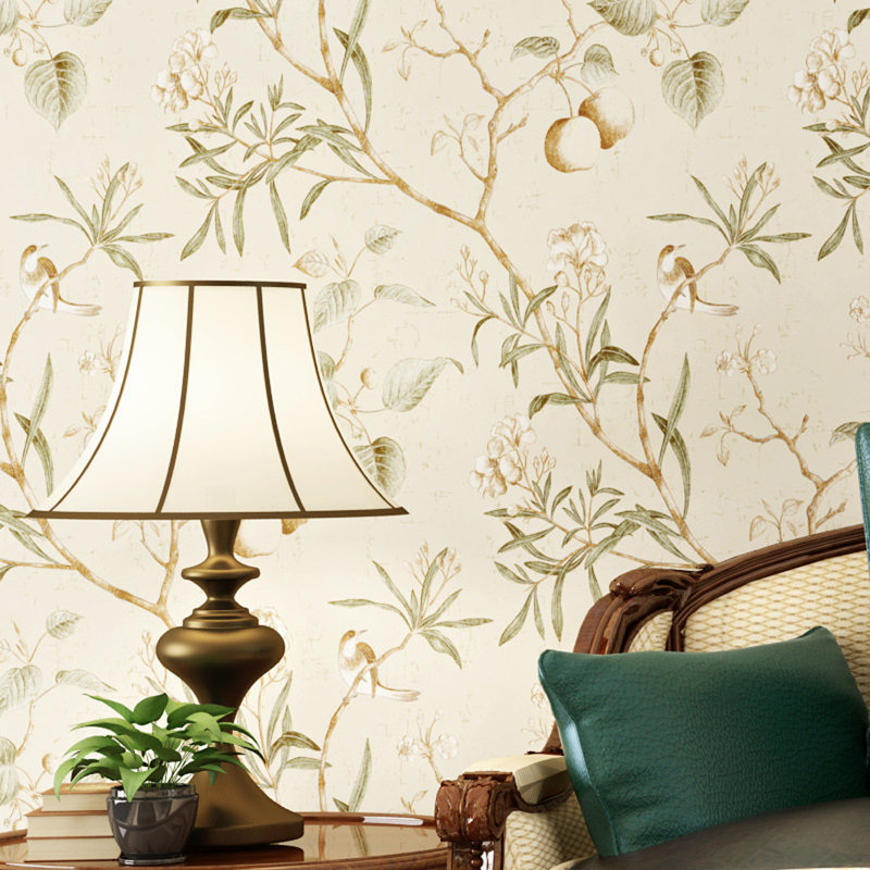 Monacada 10m x 53cm Semi-Gloss Wallpaper Roll, Light Yellow