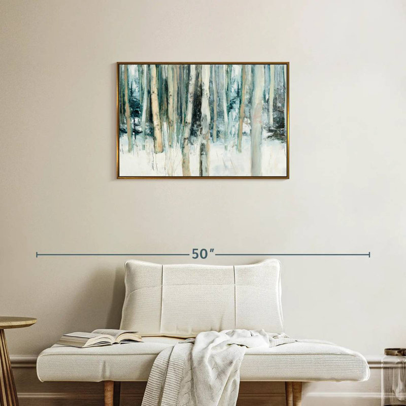 Winter Woods III, Cadre flottant doré, 31 po x 21 po