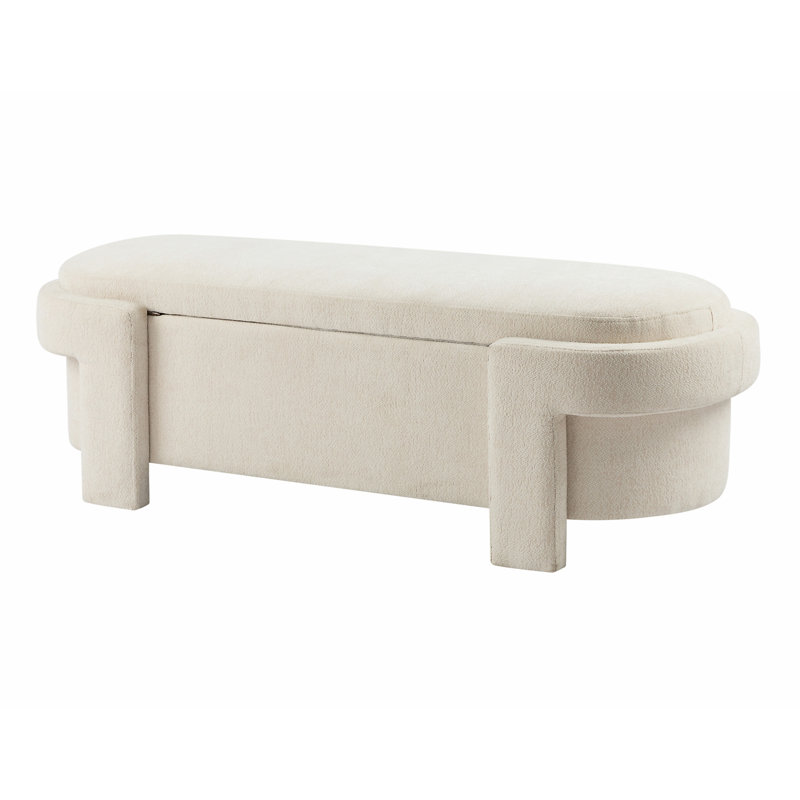 Large Versatile Storage Ottoman Bench: Spacious, Beige