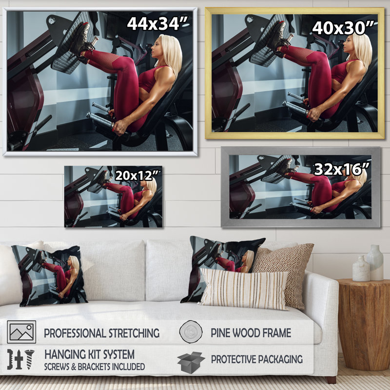 Linwood - Décoration murale aérobie et musculation_106266, H 12 po x l 20 po x P 1 po, Impression noire sur toile encadrée