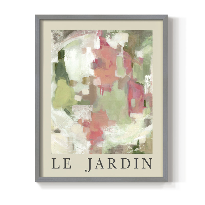 Le Jardin, reproduction encadrée - bois massif, H 30 po x l 24 po, Gris