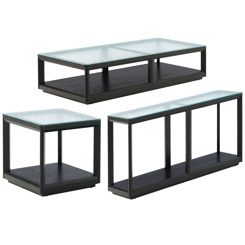 Ensemble de tables basses 3 pièces Malavika, Noir
