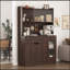 Armoire de rangement pour garde-manger de 71 pouces de hauteur avec portes en verre Reeded, support pour micro-ondes et grande capacité pour cuisines, garde-manger et salons