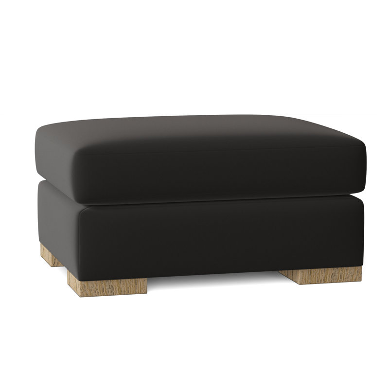 Branam Upholstered Ottoman, Natural, Klein Black
