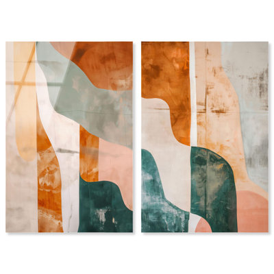 "Luxe Abstract Room Art", ensemble de 2 panneaux 