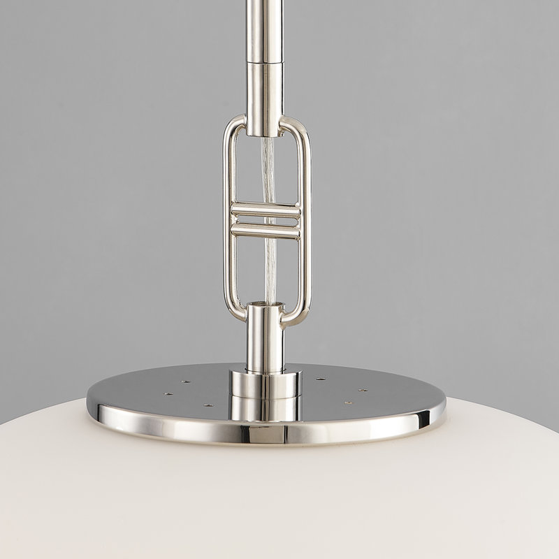 Polished Nickel Glass LED Indoor/Outdoor Pendant Light