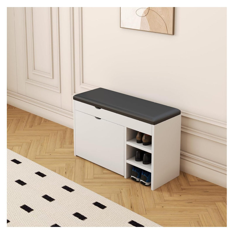 Tabouret 31,49 pouces en MDF blanc avec coussin doux pour une utilisation polyvalente