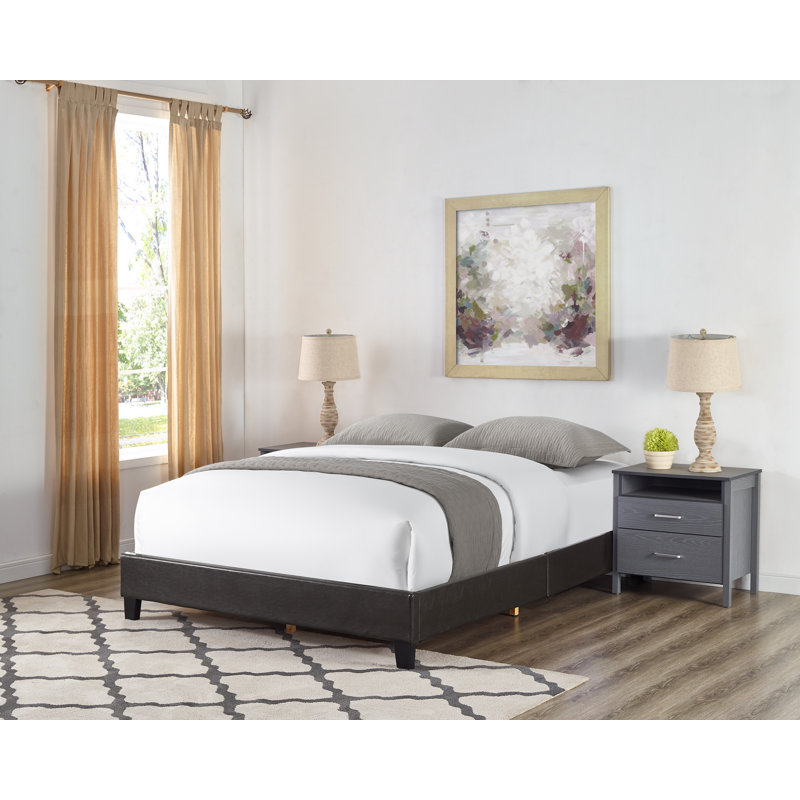 Lit standard rembourré Leela, Double, Brun