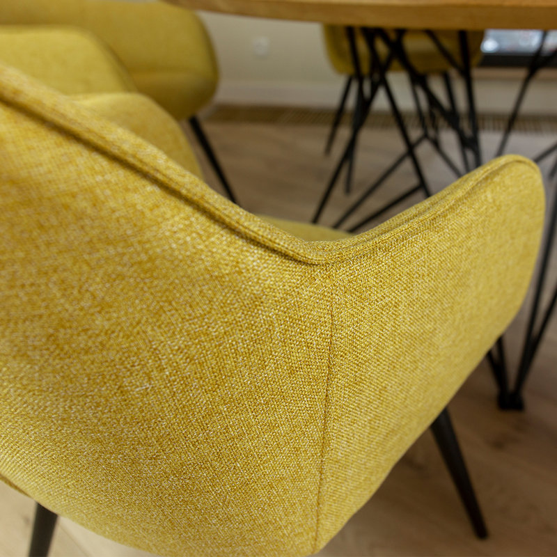 Veston 48cm H Polyester Blend Upholstered Armchair, Yellow