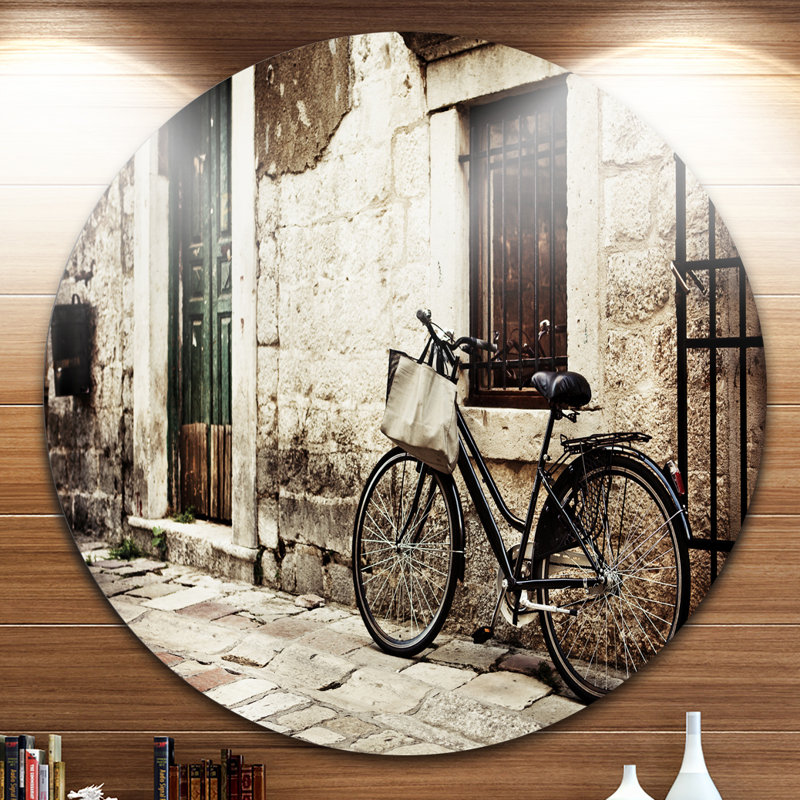 Vélo avec sac de magasinage - reproduction de photo, H 38 po x l 38 po x P 1 po, Métal