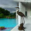 Copper and Metal Great Heron Perched Fountain