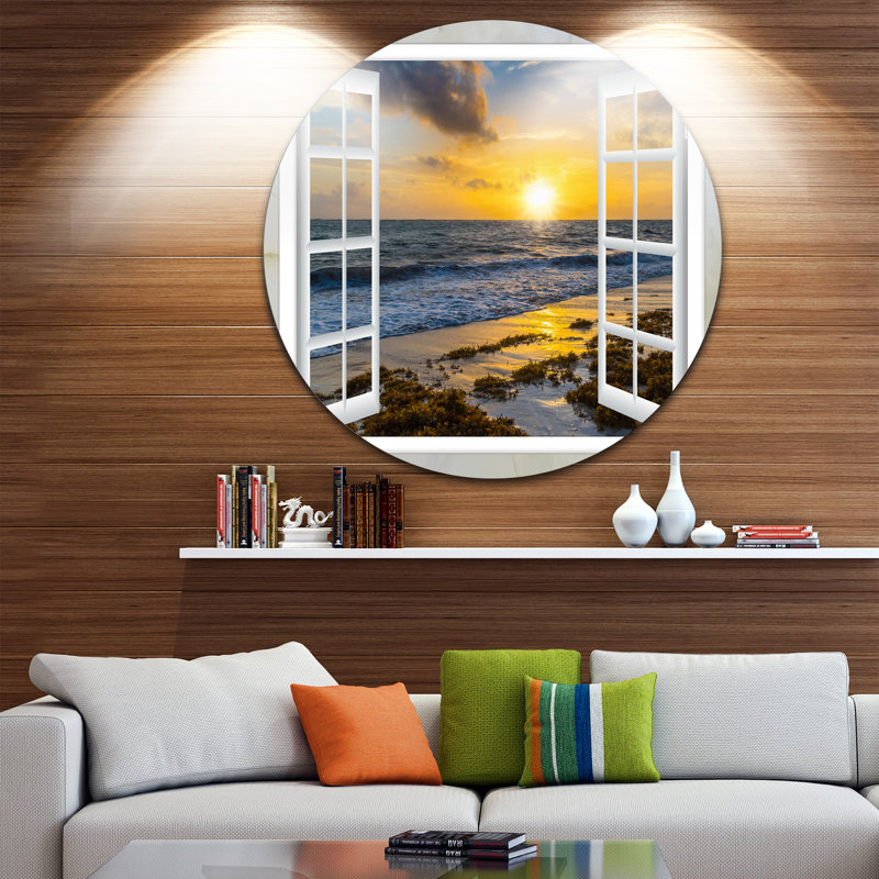 «Open Window to Bright Yellow Sunset», photographie, H 30 po x l 40 po x P 1,5 po, Métal