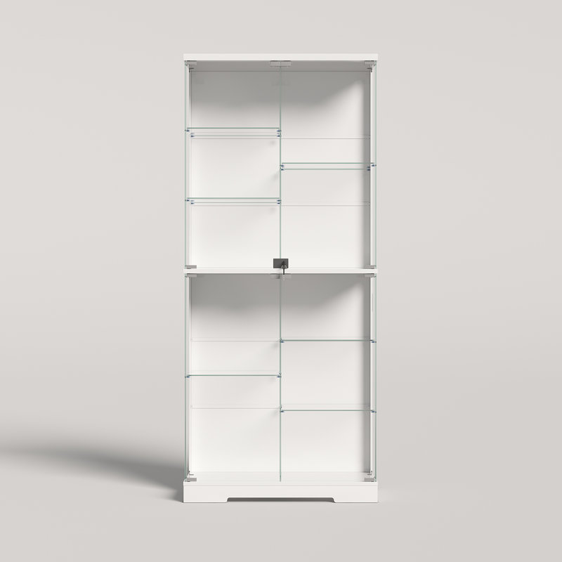 Grande vitrine moderne en verre avec éclairage et serrure RVB contrôlés par l'application - Vitrine à DEL pour objets de collection