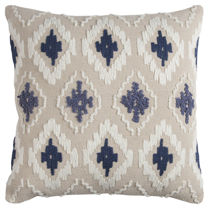 Housse de coussin carré en coton, Bleu, 20 po x 20 po