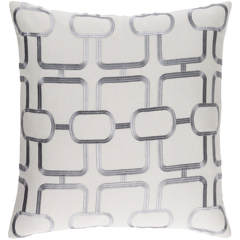 Coussin décoratif Lockhart, Gris pâle / denim, H 20 po x l 20 po x P 4 po