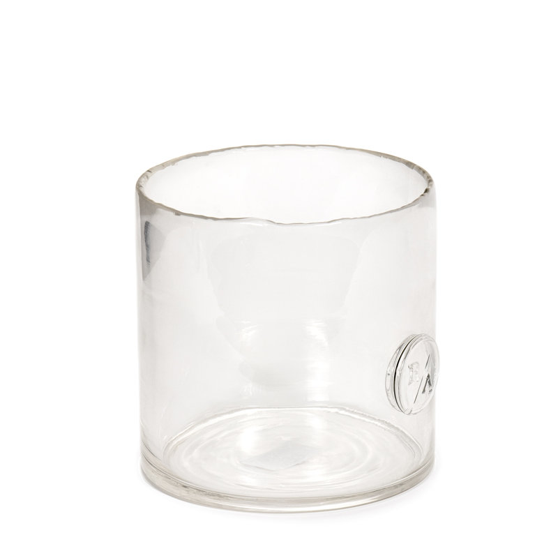 Monogram Glass Votive Large, 7" H x 7" W x 7" D, Clear