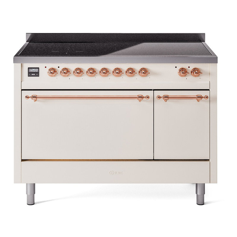 ILVE Nostalgie II 48 in Induction Range, Antique White/Copper