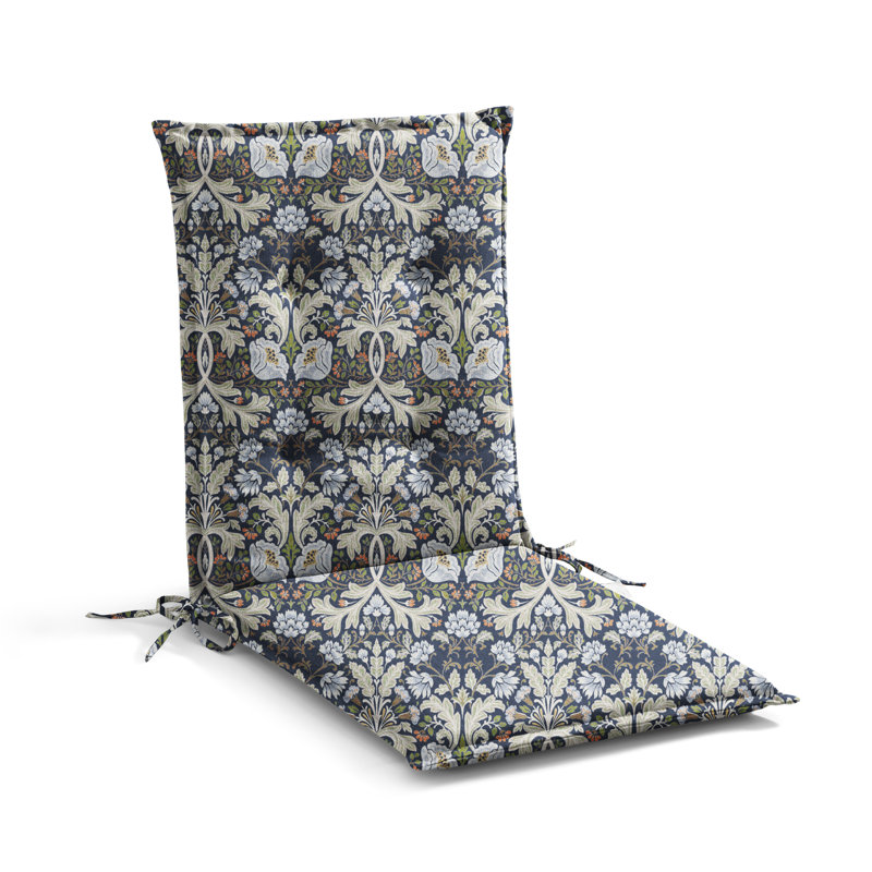  Indoor High Back Rocking Chair Cushions For Swivel Rocker, Outdoor Replacement Highback Dining Seat Pads With Back Elastic And Ties,48"X20"X2.5",Floral