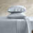 4 Pieces Sateen Sheet Set, Blue-122818037-122818038