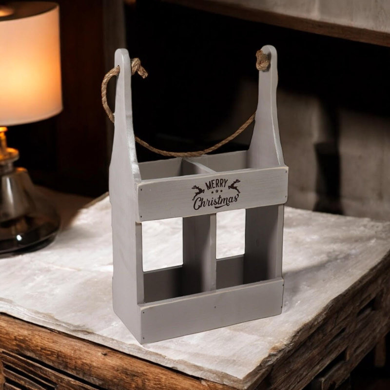 Annalisa 2 Bottle Tabletop Wine Bottle Rack, Grey