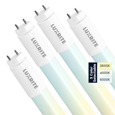 13 Watt, T8 LED, Non-Dimmable Light Bulb, Color Changing Selectable CCT G13/Bi-pin Base -  Luxrite, LR34237-25PK