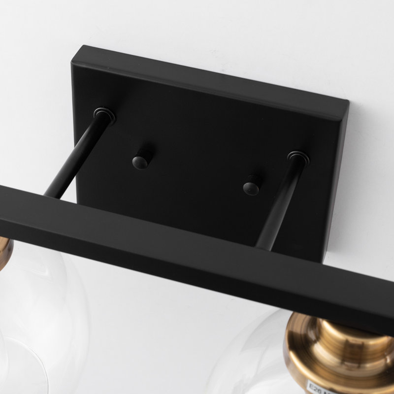 Ventana Dimmable Globe Bathroom Vanity Light, Black/Gold, 2