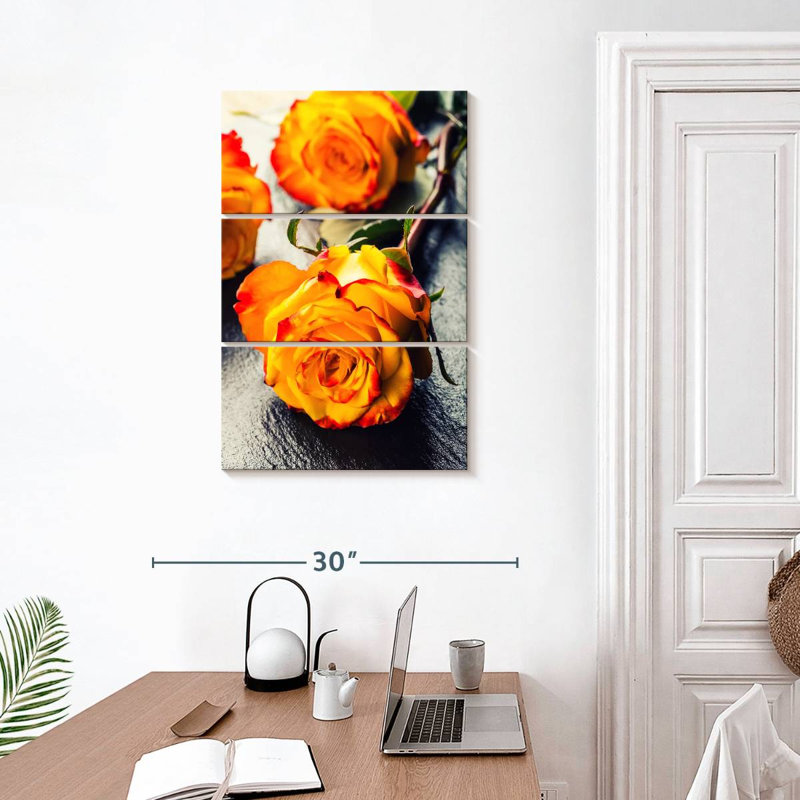 Roses orange vif Harnek, H 32 po x l 20 po