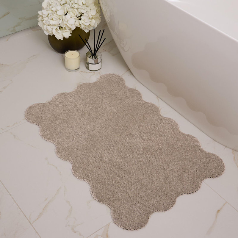My Mat Soft Bathroom Scallop bath mat, Beige
