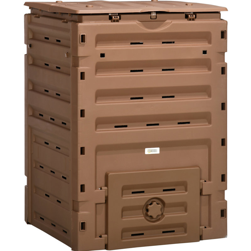 Bac à compost de 120 gallons à partir de - 80 bouches d'aération, 2 portes coulissantes, fabrication rapide de terre, légères et robustes, jardin brun, portes de ventilation pour une génération de sol rapide,