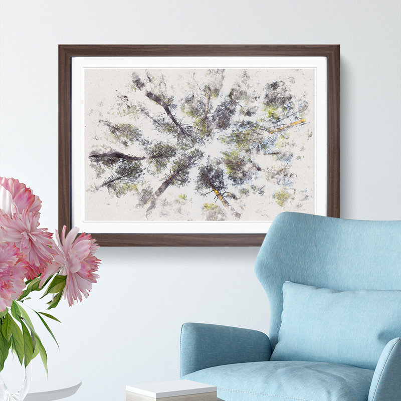Tree Tops - Picture Frame Painting Print, 24cm H x 33cm W x 2cm D, Walnut Framed