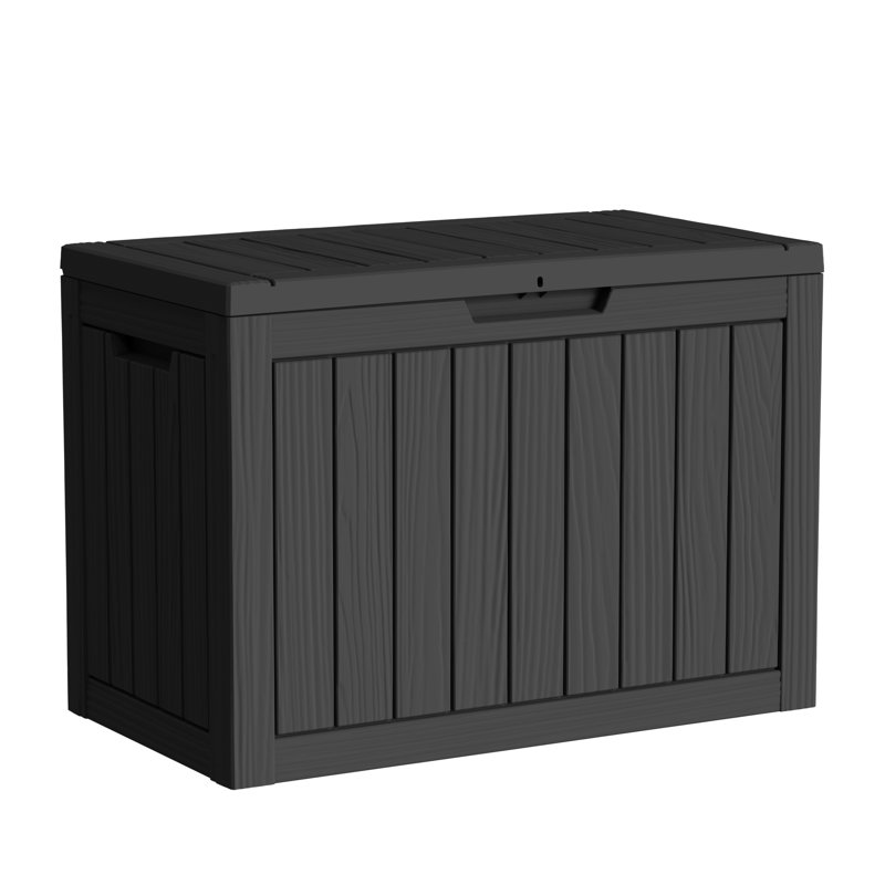 Boîte de terrasse verrouillable en résine résistante à l'eau 50 gallons Decksplore, Noir