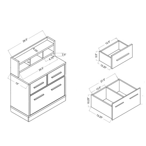 Hokku Designs 32'' Wide 3 -Drawer File Cabinet & Reviews | Wayfair