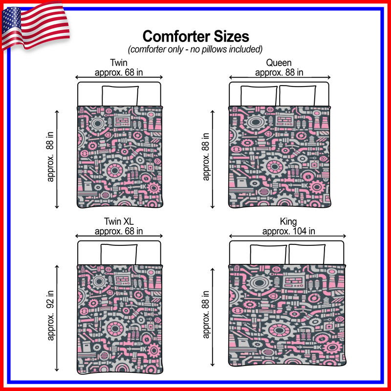 Industrial Gear Pattern Comforter, Twin
