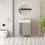 Meuble-lavabo à tablettes ouvertes avec lavabo en céramique et porte à fermeture douce-2038304848