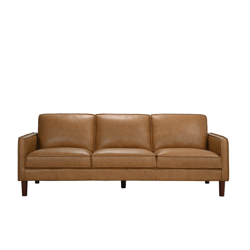 Soria Top-Grain Leather Sofa, Brown