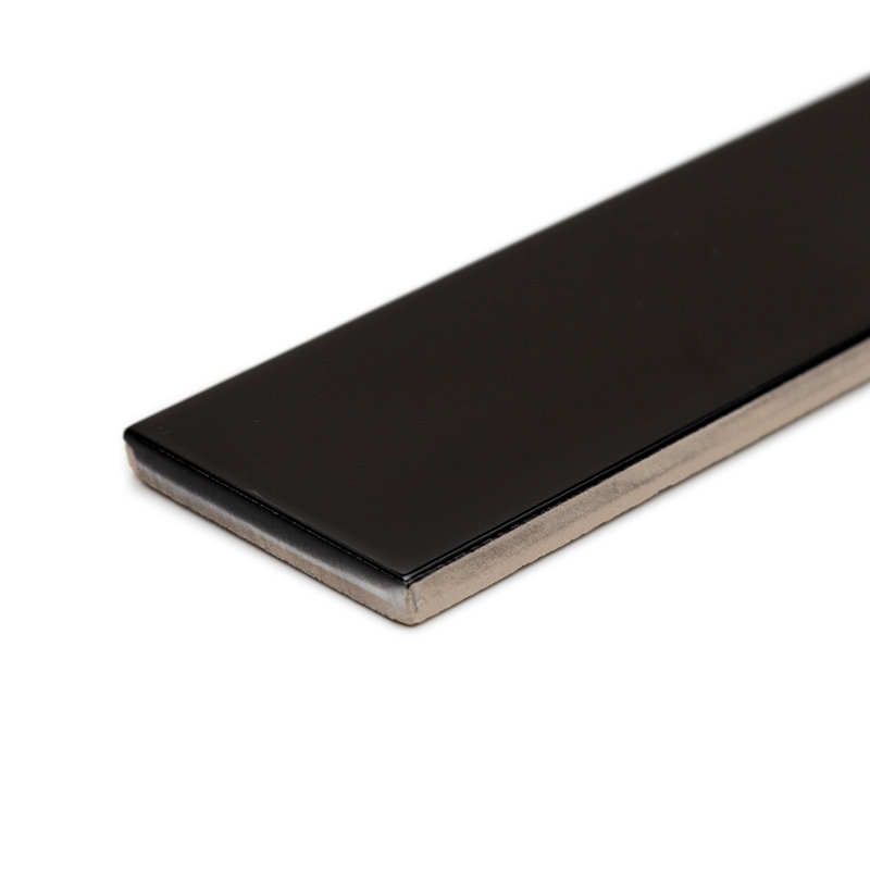 Subway Art 2" x 8" Glossy Ceramic Wall Tile, Black