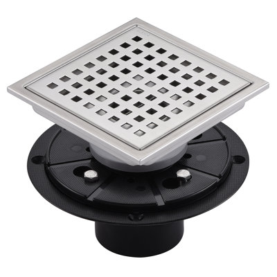 5.91'' Square Grid Shower Drain With Flange