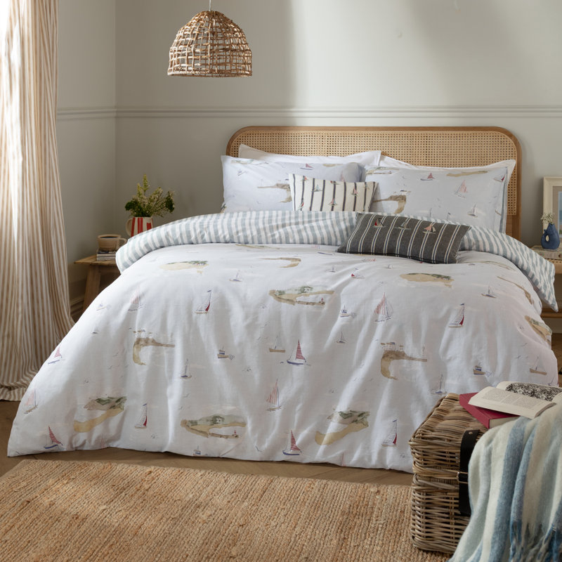 Abersoch Cotton No Pattern Duvet Cover Set with Pillowcases Included, Kingsize Duvet Cover + 2 Standard Pillowcases