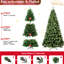 Arbre de Noël de 7 pi, 400 lumières chaudes Ul, 1072 pointes, mémoire, support en métal stable pour les petits espaces de vacances de conception artificielle, soutiennent un look complet-486530081