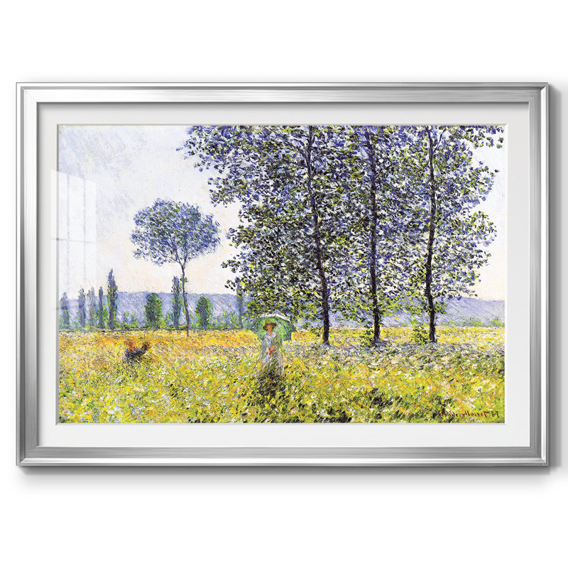 «Sunlight Effect Under The Poplars», 1887, reproduction d'art encadrée, Argent, H 19 po x l 27 po x P 1,5 po