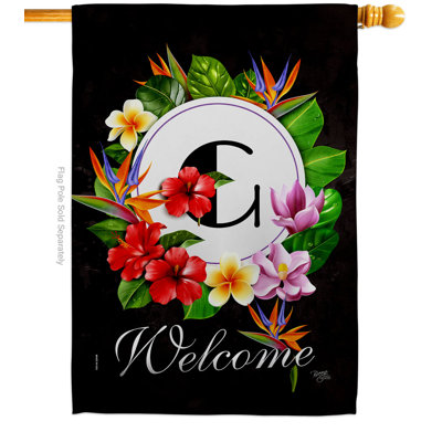 Drapeau de maison tropical en polyester 40 x 28 po à 2 côtés