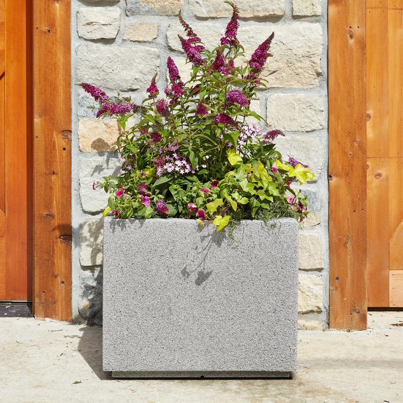 Milan Polymer Planter Box, Black Granite