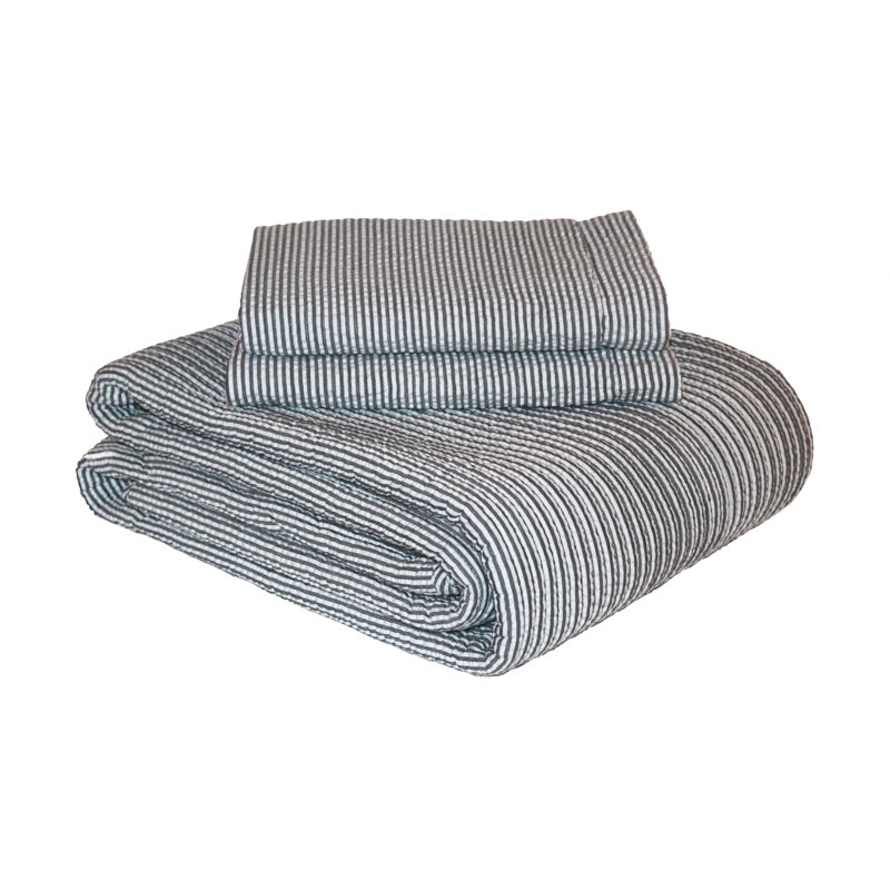 Seersucker 100% Cotton Pillow Sham, Charcoal