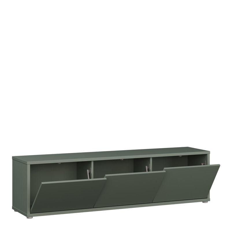Alice Springs Wide TV Cabinet with 3 Doors Push-to-Open, Sage Green