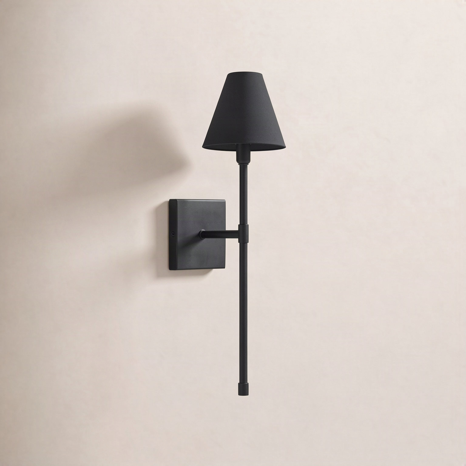 Avonia Single Light Armed Sconce, Matte Black
