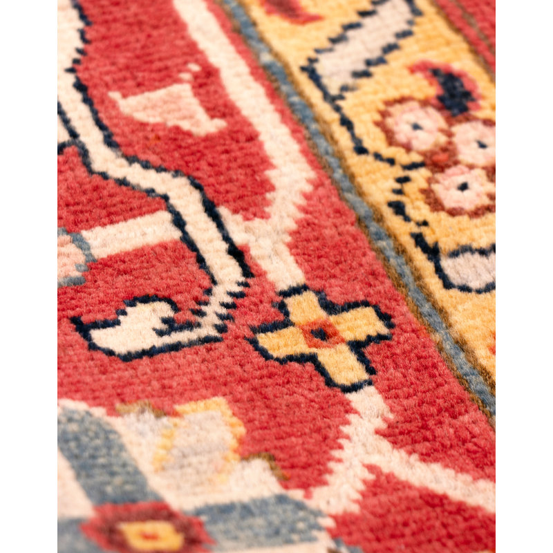 Serapi Hand-Knotted Navy/Red Wool Area Rug