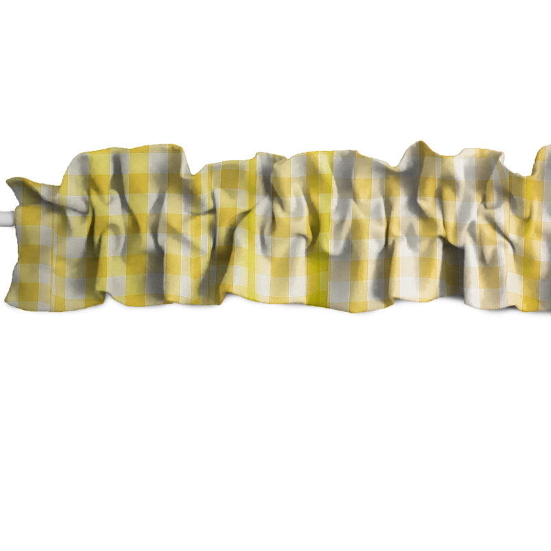 Cantonnière Gingham, Jaune, L 58 po x L 5 po