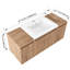 Meuble-lavabo mural simple 48 po avec lavabo en résine, meuble-lavabo flottant avec 4 portes et 2 tablettes réglables