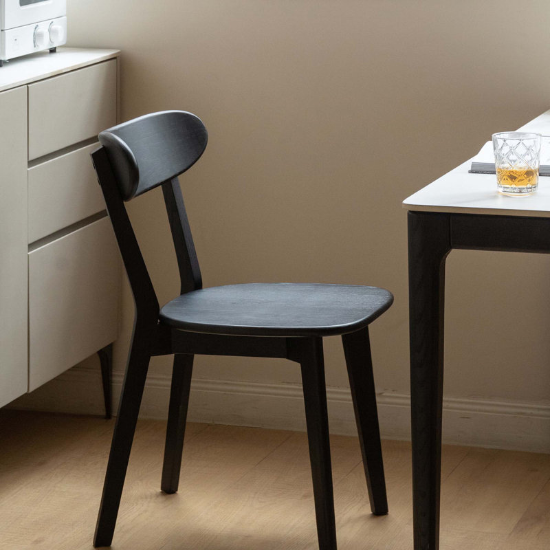 Chaise en bois massif, Noir