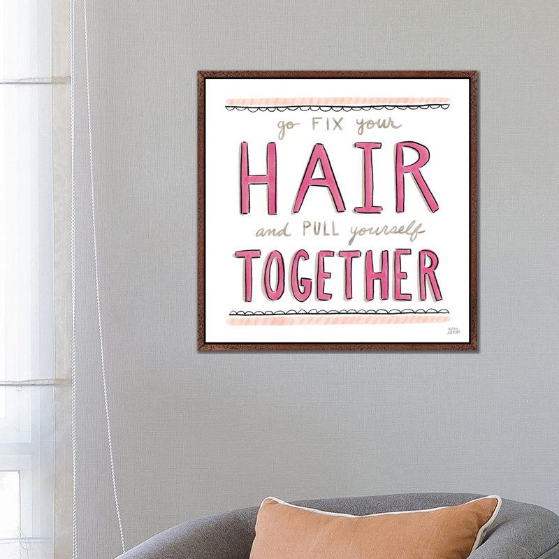 Fix Your Hair by Melissa Averinos - 1 Piece Wall Art on Canvas, 66.04cm H x 66.04cm W x 3.81cm D, Classic Brown Wood Framed